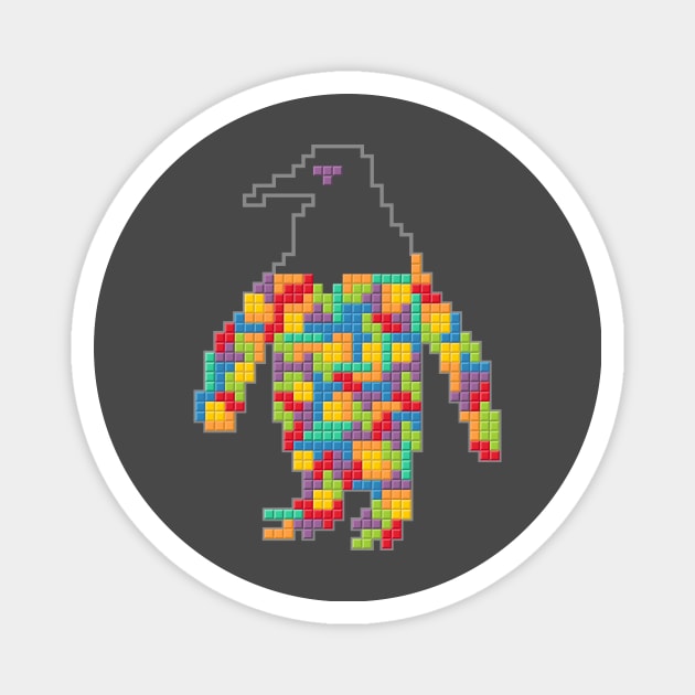 Tetris penguin Magnet by Wild Geometric